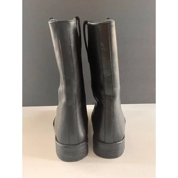 New Free People Black Leather Easton Equestrian Ankle Boots size 8.5 - Picture 5 of 9